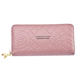 Women's Long Wallet with Wrist Strap, Double Zipper