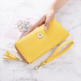 Women's Little Daisy Long Wallet with Wrist Band