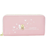 Women's Love Printed Wallet Double Zipper Handbag