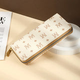 Women's Long Zipper Handbag Letter Print Wrist Band Phone Bag