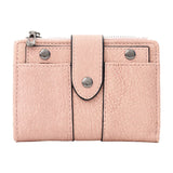 Short Card Snap Student Wallet, Litchi Pattern, Zero Wallet