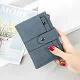 Short Card Snap Student Wallet, Litchi Pattern, Zero Wallet