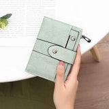 Short Card Snap Student Wallet, Litchi Pattern, Zero Wallet