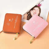 Small Anti-Theft Zipper Wallet for Women, Printed Design