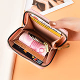 Small Anti-Theft Zipper Wallet for Women, Printed Design