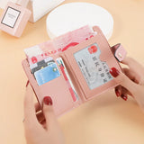 Women's Short Woven Buckle Wallet with Card Slots