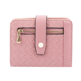 Women's Short Woven Buckle Wallet with Card Slots