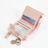 Short Buckle Women's Wallet with Card Position and Zipper