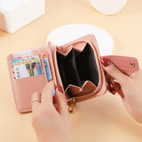 Women's Short Wallet with Zipper and Card Slots