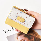 Small Floral Print Women's Wallet, Short Version, Three Fold Buckle