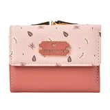 Small Floral Print Women's Wallet, Short Version, Three Fold Buckle