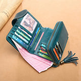 Cowhide Short Wallet for Women