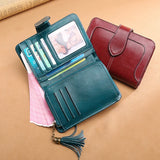Cowhide Short Wallet for Women
