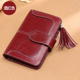 Cowhide Short Wallet for Women