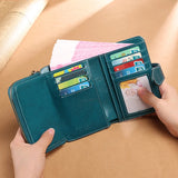 Cowhide Short Wallet for Women