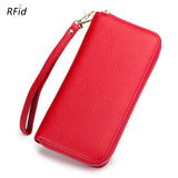 Women Tassel Layer Leather RFID Wallet Purse