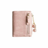Women Cartoon Printed PU Leather Mini Wallet Zipper Ins Foldable