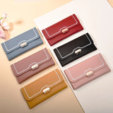 Women's Long Solid Multi-slot Large Capacity Handbag