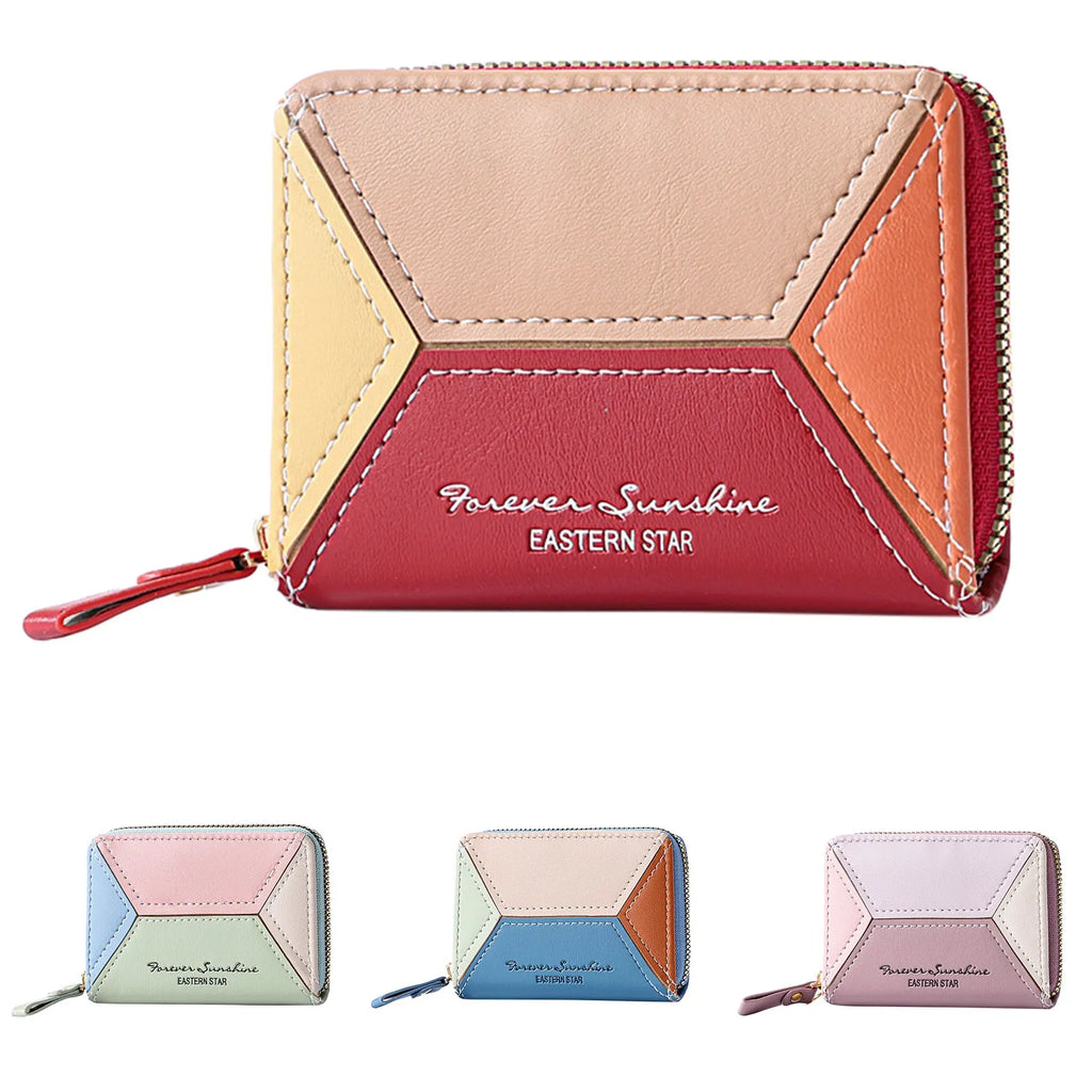 Kids Short Wallet Matching Solid Women Zipper Purse