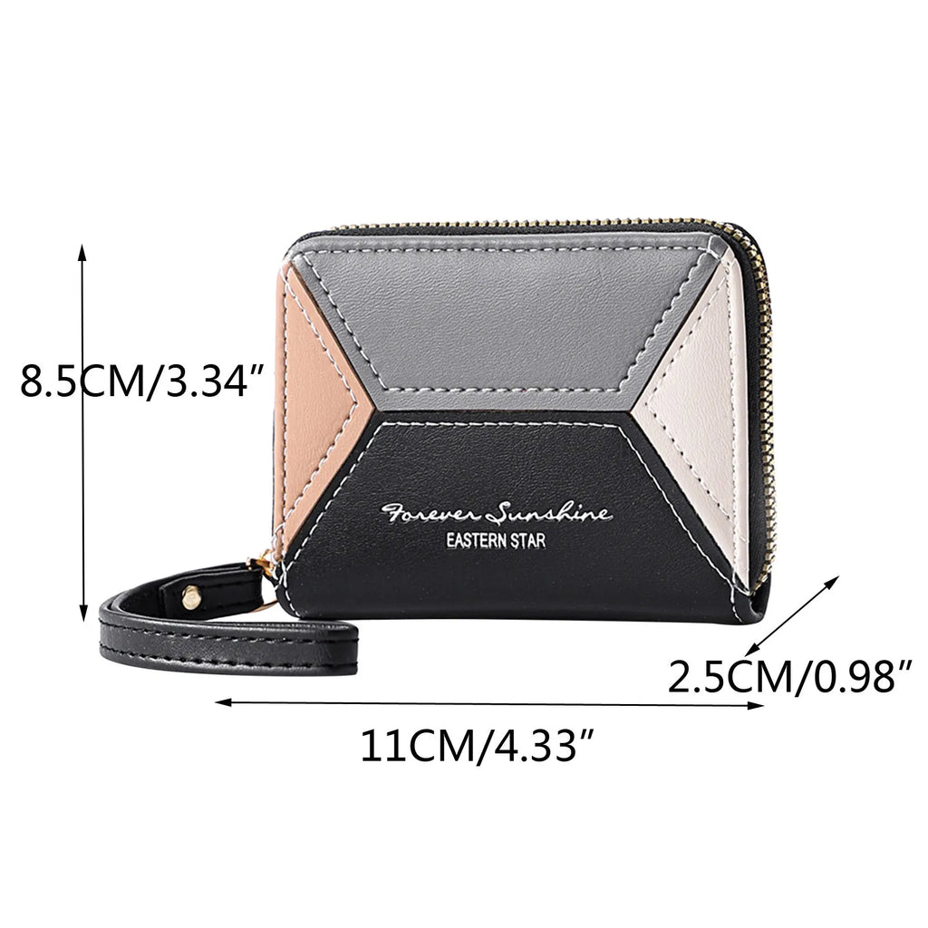 Kids Short Wallet Matching Solid Women Zipper Purse
