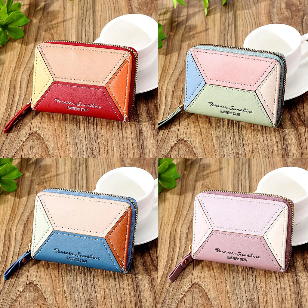 Kids Short Wallet Matching Solid Women Zipper Purse