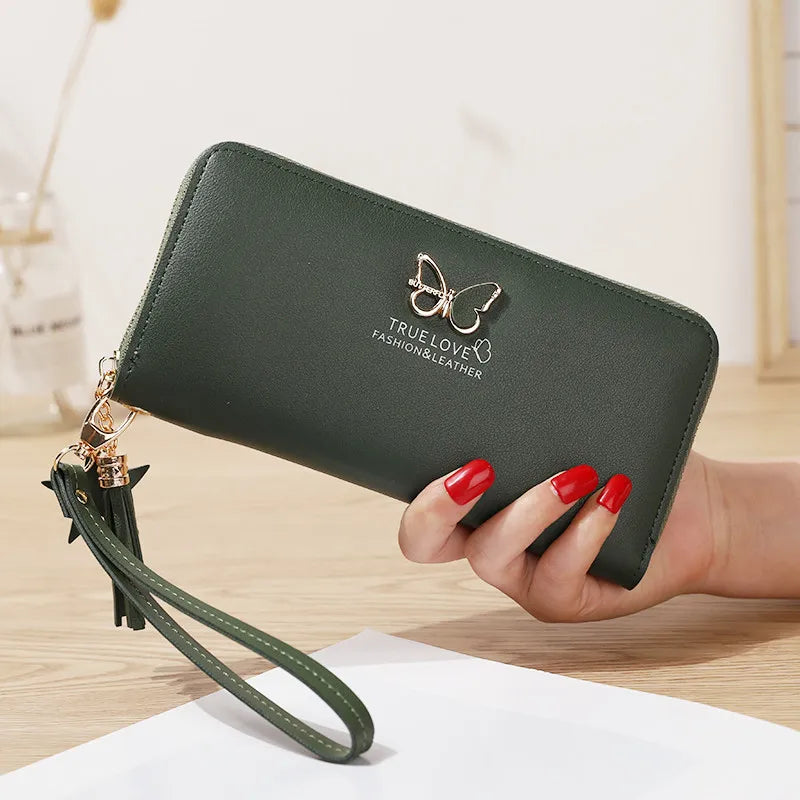 Women's Clutch Bag Large Capacity Zipper Wallet Butterfly Hollow