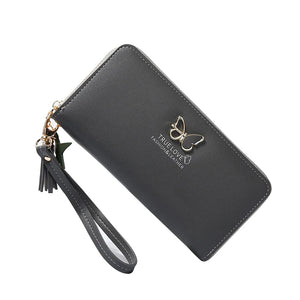 Women's Clutch Bag Large Capacity Zipper Wallet Butterfly Hollow