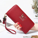 Women's Clutch Bag Large Capacity Zipper Wallet Butterfly Hollow
