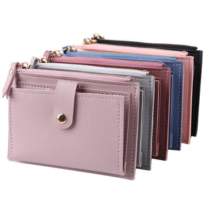 Women's Small Wallet Clutch Purse PU Solid Color Bag