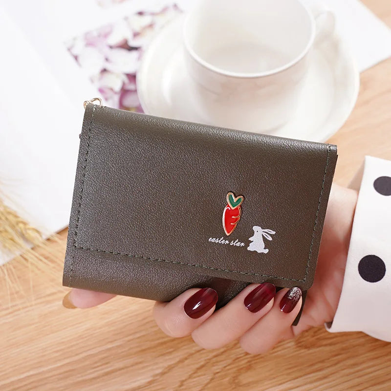 Small Wallet PU Girl Clutch Purse short purse wallet women