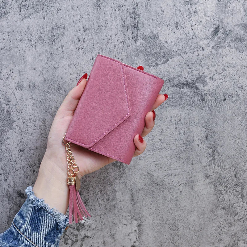 Pink Women Wallets Small Slim Minimalist Short Purse Porte Mo