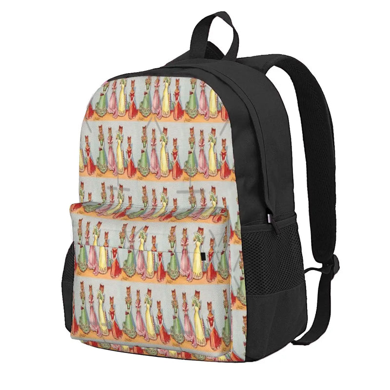 Louis Wain Wallflower Cats Backpack Men's Waterproof Travel Bag