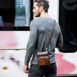 Leather Messenger Bag Small Men Shoulder Crossbody Handbags