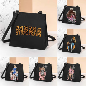 Warm Family Pattern Square Bag Women's Crossbody Bag Shoulder Bag