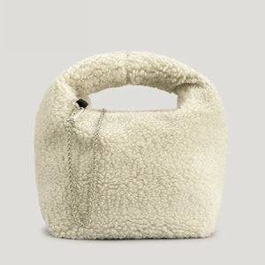 Warm Winter Faux Fur Shoulder Bag for Women Soft Plush Lady Handbag