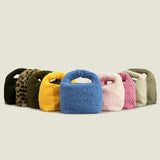 Warm Winter Faux Fur Shoulder Bag for Women Soft Plush Lady Handbag