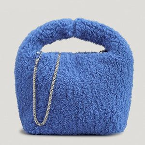 Warm Winter Faux Fur Shoulder Bag for Women Soft Plush Lady Handbag