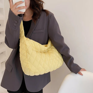 Yellow Crossbody Space Cotton Pad Bag Large Capacity Shoulder Bag