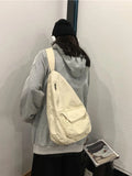 Canvas Messenger Bag Large Capacity Backpack School Shoulder Bag
