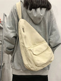 Canvas Messenger Bag Large Capacity Backpack School Shoulder Bag