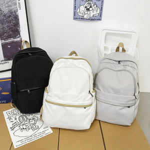 Canvas Women's Backpack Large Schoolbag High School Students Laptop