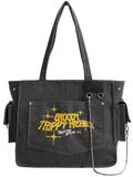 Embroidered Letters Shoulder Bag Large Capacity Shopper Tote