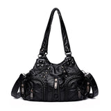 Rivet Weave Crossbody Bag Vintage Large Handbag Female Travel Totes