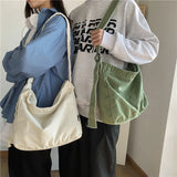 Canvas Shoulder Bag for Students, Lazy Wind Messenger Bag