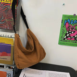 Canvas College Messenger Bag Large Capacity Crossbody Shoulder Bag