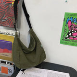 Canvas College Messenger Bag Large Capacity Crossbody Shoulder Bag