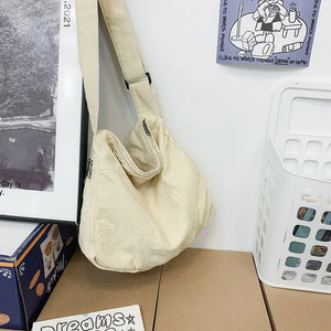 Canvas Tote Bag Women Large Capacity Schoolbag