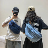 Denim Messenger Bag Women's Large Capacity Shoulder Purse Chest Bag