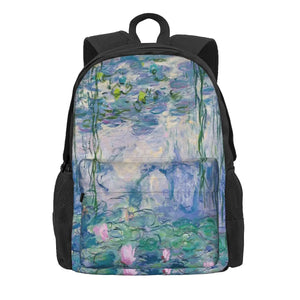 Water Lilies Claude Monet Fine Art 1 Backpacks Men's Backpacks Bags For Women Vi