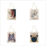 Watercolor Chihuahua Dog Print Shopping Bag Foldable Eco Friendly Gift